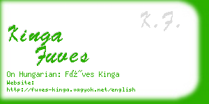 kinga fuves business card